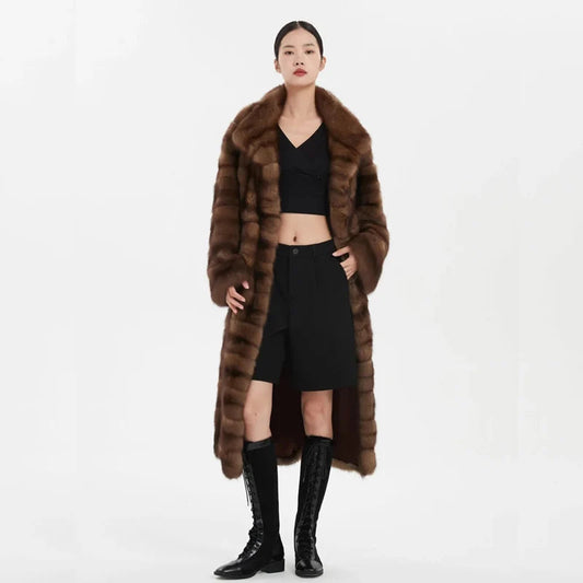 Women’s Faux Mink Fur Coat | Long Warm Winter Trench | same ANTHEM.