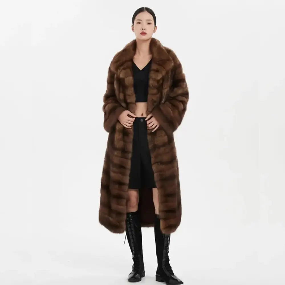 Women’s Faux Mink Fur Coat | Long Warm Winter Trench | same ANTHEM.