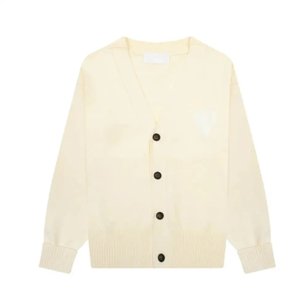 Women’s Heart Embroidered Cardigan – same ANTHEM | Dreamy Romantic French Chic for Soulmates - Apricot / S