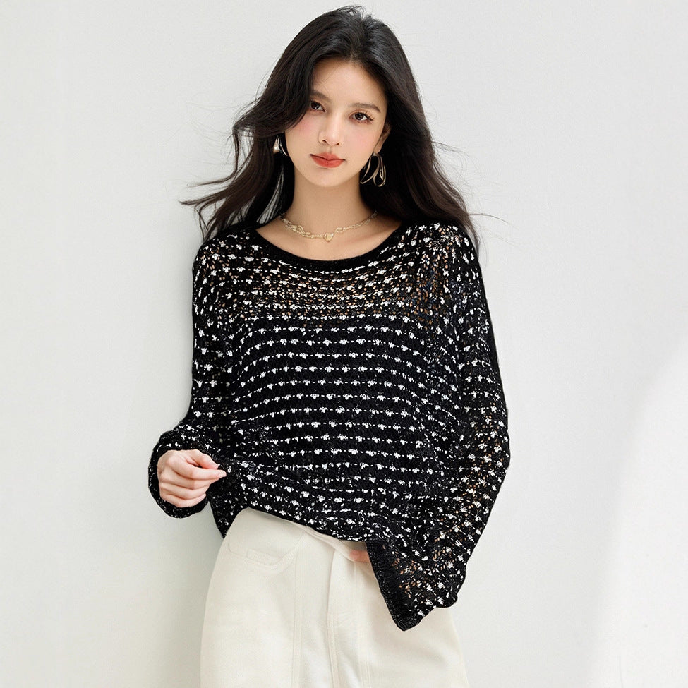 Women’s Linen Hollow Knit Crochet Top | same ANTHEM.