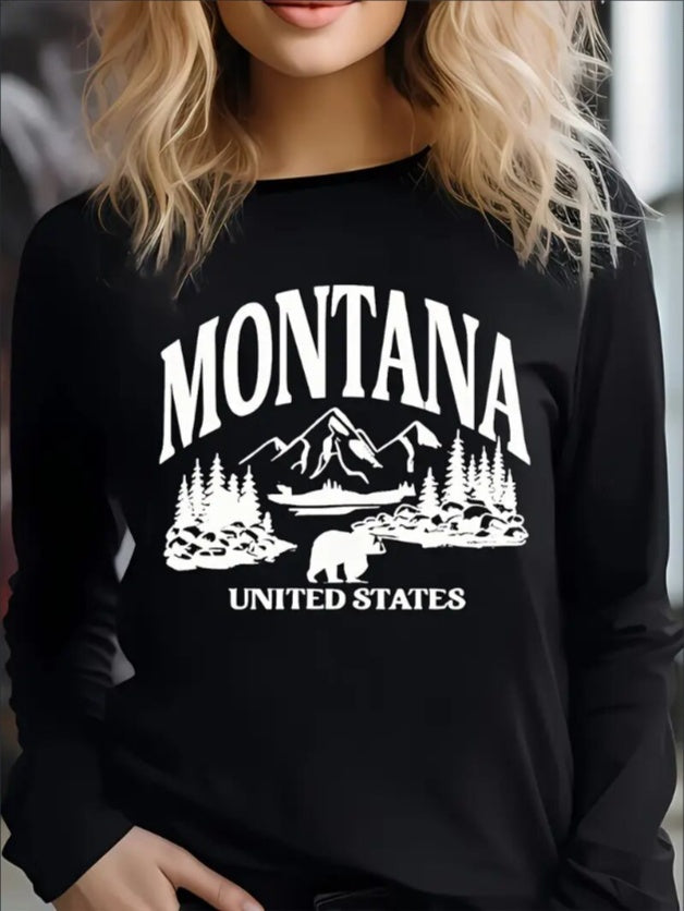 Women’s Long Sleeve Hoodless Sweatshirt - Black / 2XL
