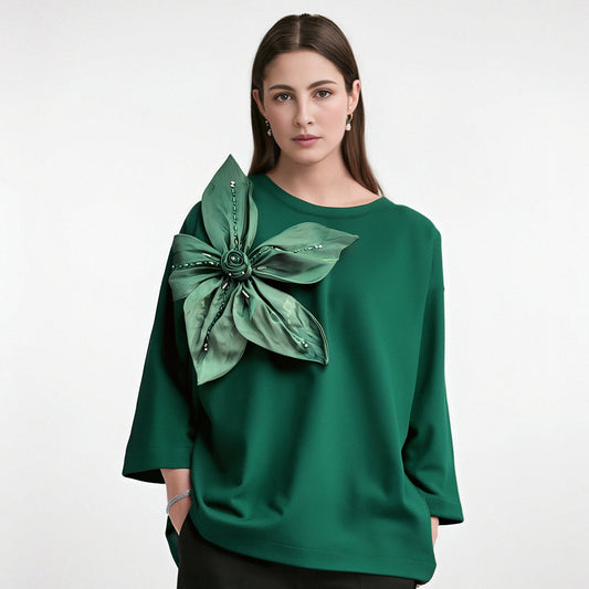 Women’s Loose Big Flower Design Top – same ANTHEM | Dreamy Romantic French Chic for Soulmates