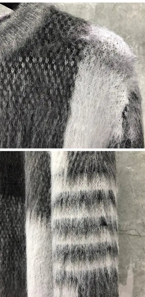 Women’s Mohair Check Sweater | Korean Designer Pullovers | same ANTHEM.