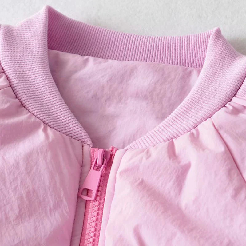 Women’s Pink Cotton Winter Jacket | Warm O-Neck Jacket | soulmate wear | same ANTHEM