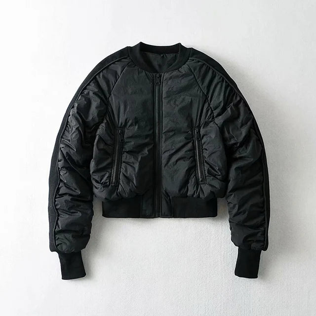 Women’s Pink Cotton Winter Jacket | Warm O-Neck Jacket | soulmate wear | same ANTHEM - black / XS