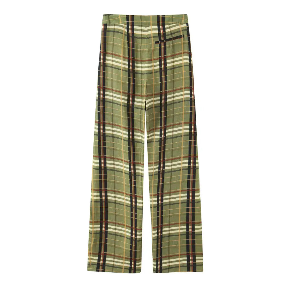 Women’s Plaid Linen Trousers | same ANTHEM. Soulmate Streetwear