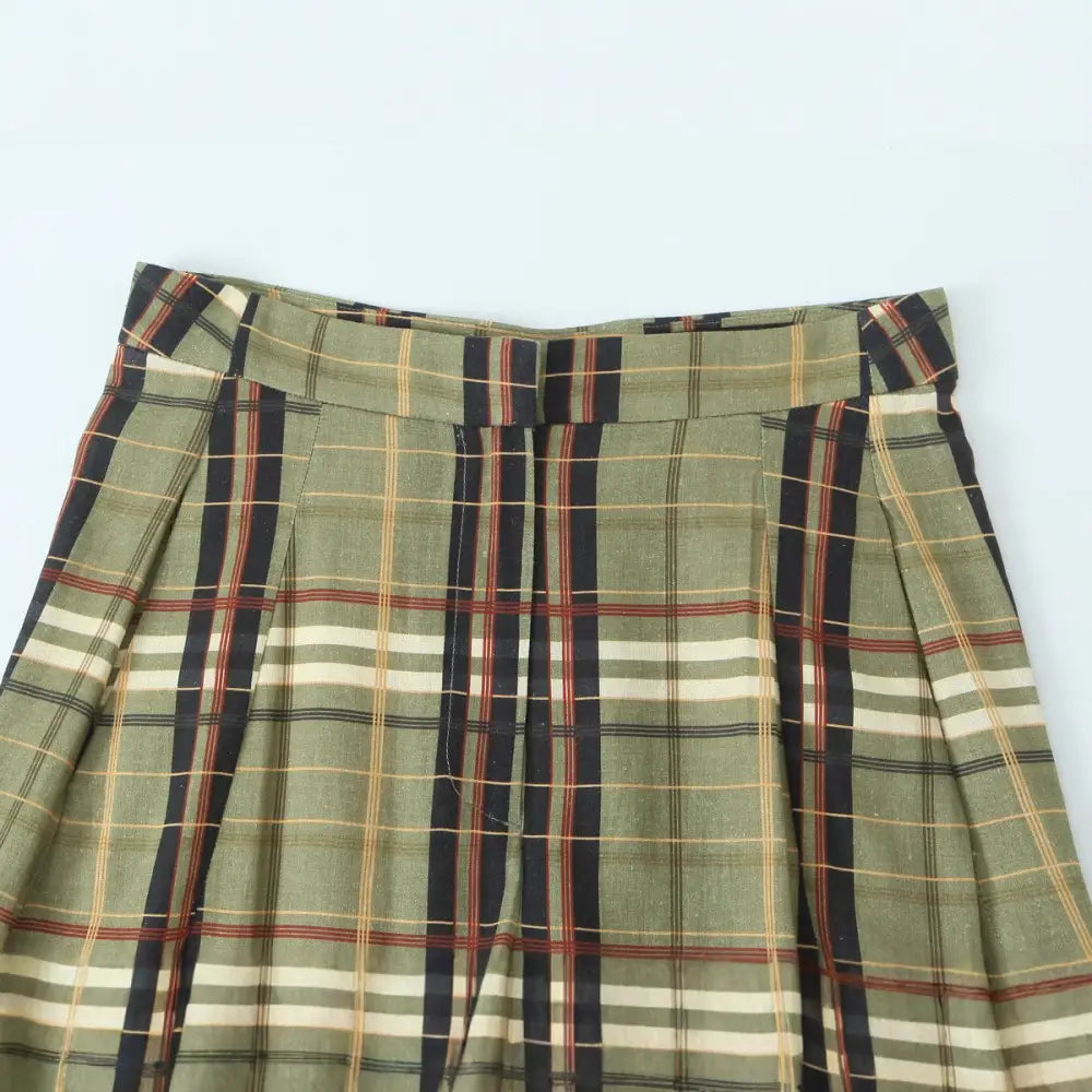 Women’s Plaid Linen Trousers | same ANTHEM. Soulmate Streetwear
