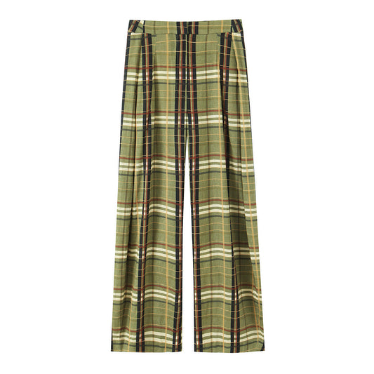 Women’s Plaid Linen Trousers | same ANTHEM. Soulmate Streetwear - Linen grid / XS