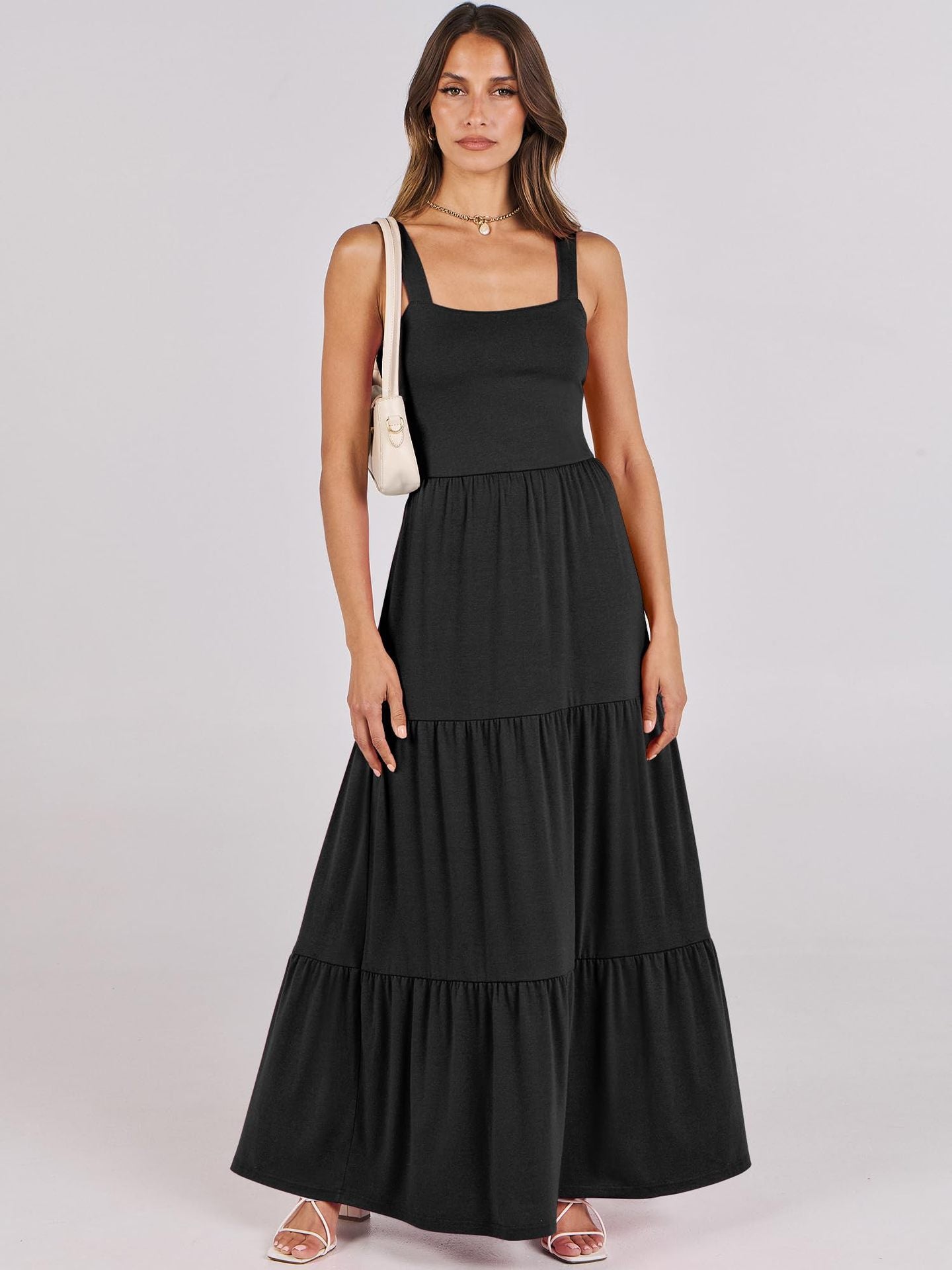 Women’s Pocket Spaghetti Straps Sleeveless Dress | Casual & Chic Everyday Wear | same ANTHEM - Black / L