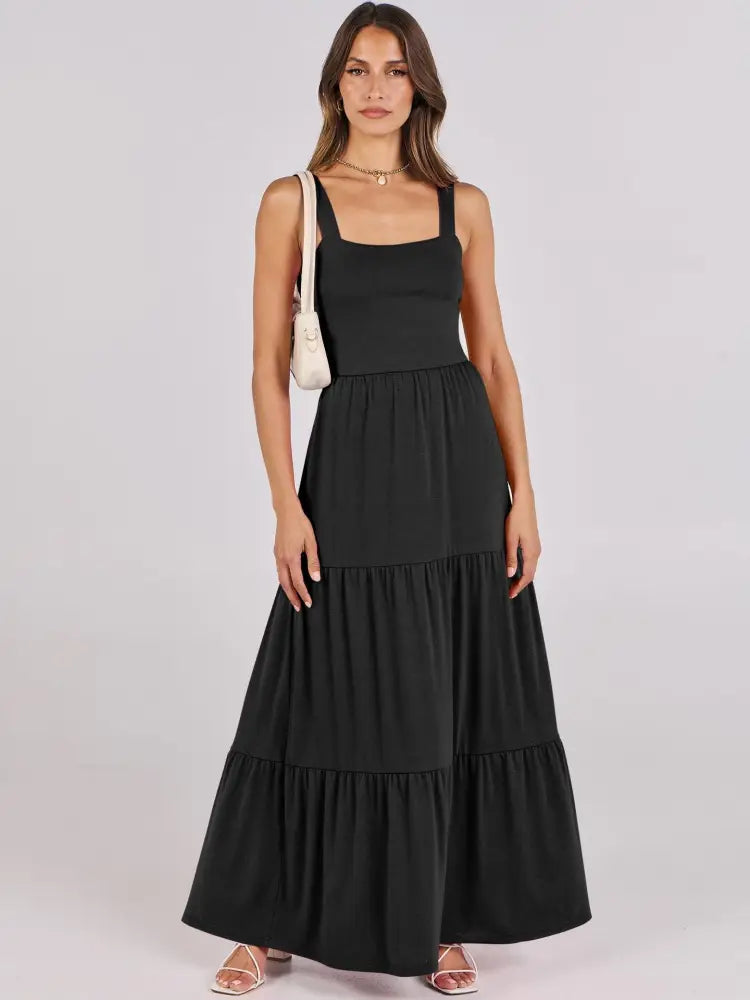 Women’s Pocket Spaghetti Straps Sleeveless Dress | Casual & Chic Everyday Wear | same ANTHEM - Black / L
