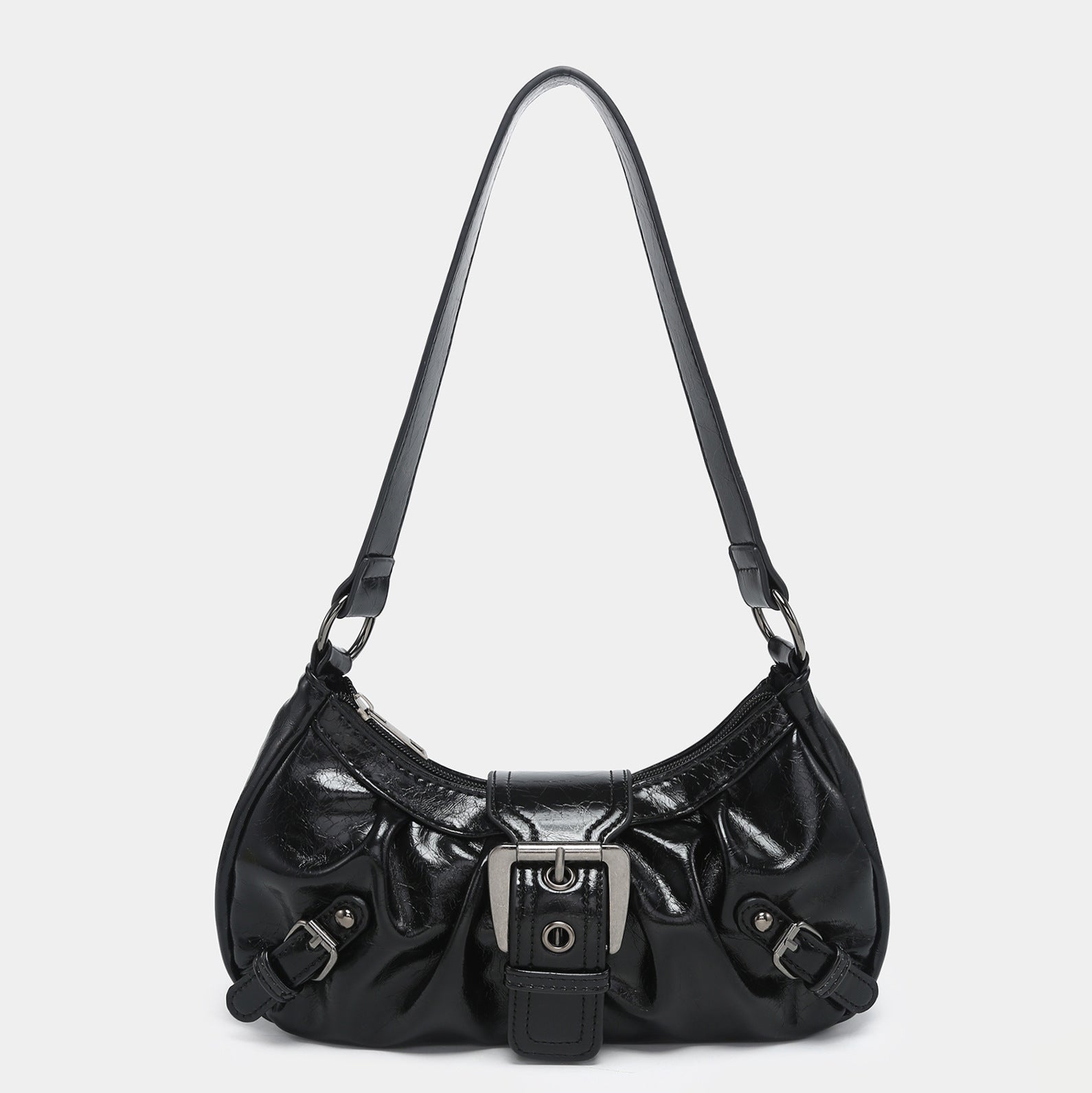 Women’s Vintage Two-Tone Leather Shoulder Bag | same ANTHEM. - Black - Bag