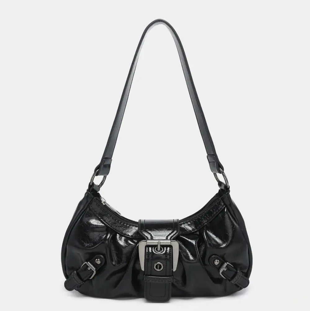 Women’s Vintage Two-Tone Leather Shoulder Bag | same ANTHEM. - Black - Bag