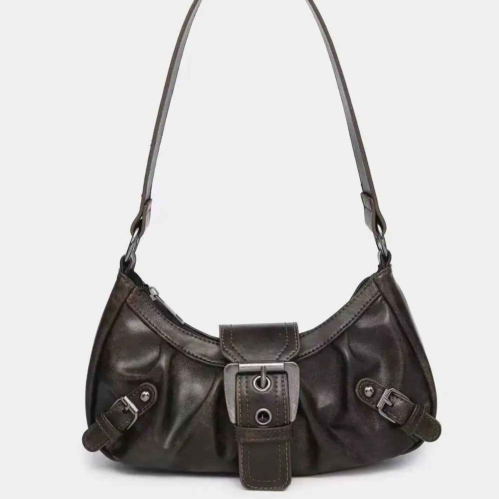 Women’s Vintage Two-Tone Leather Shoulder Bag | same ANTHEM. - Coffee - Bag