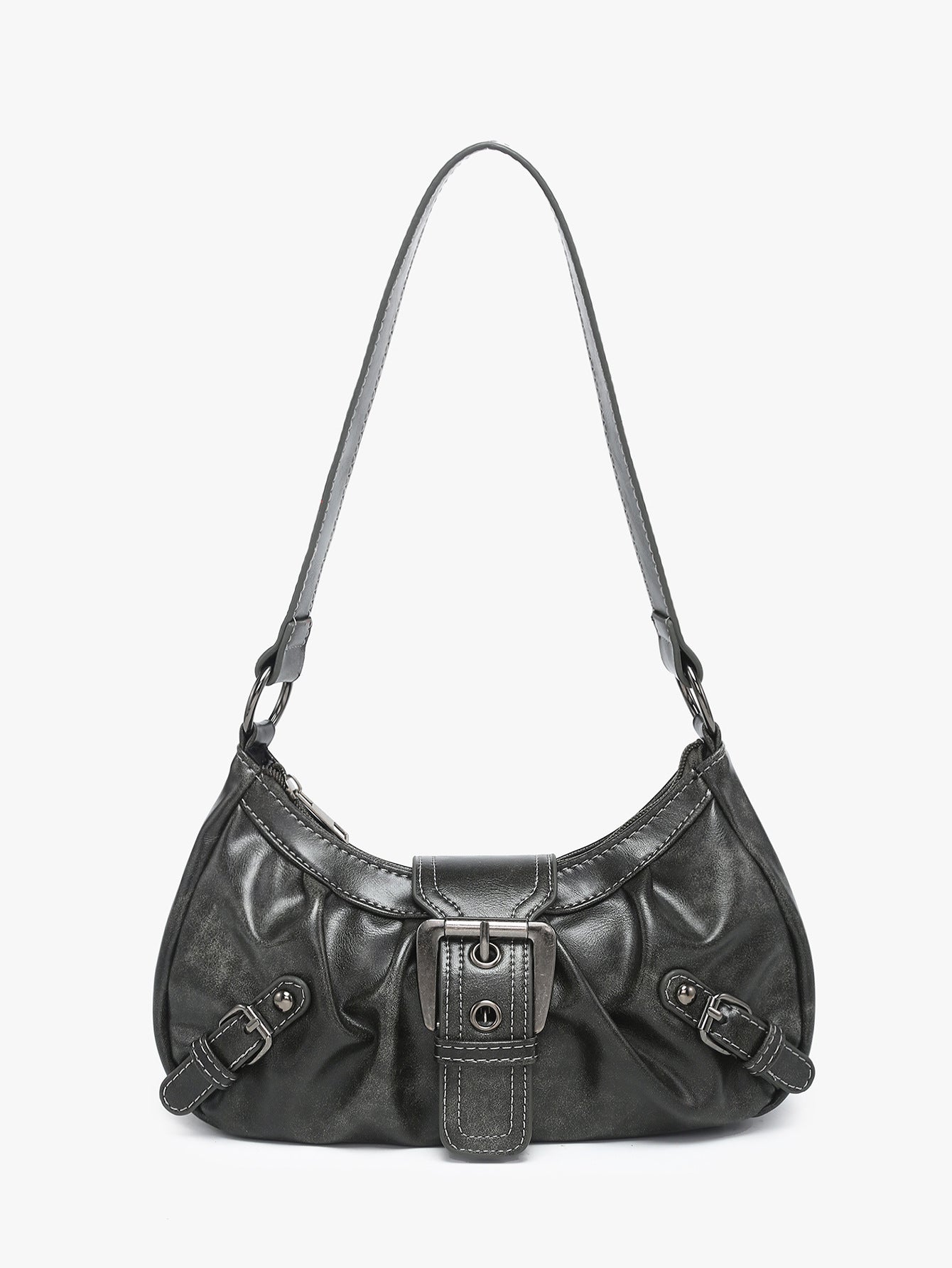 Women’s Vintage Two-Tone Leather Shoulder Bag | same ANTHEM. - Dark Gray - Bag
