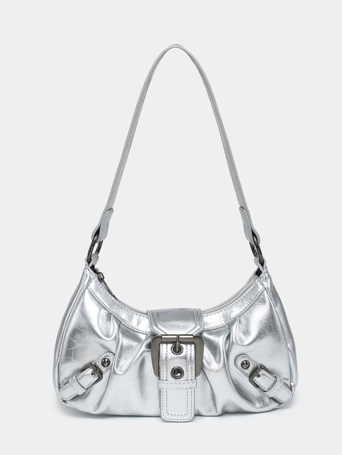 Women’s Vintage Two-Tone Leather Shoulder Bag | same ANTHEM. - Silver - Bag
