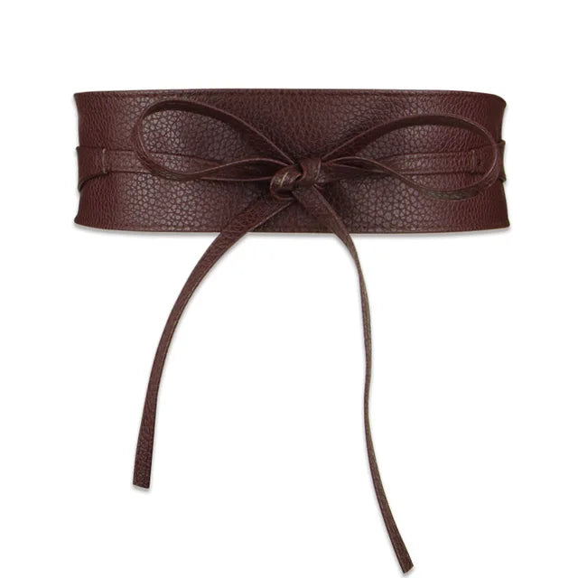 Women’s Wide Waistband Bowknot Belt | same ANTHEM - coffee