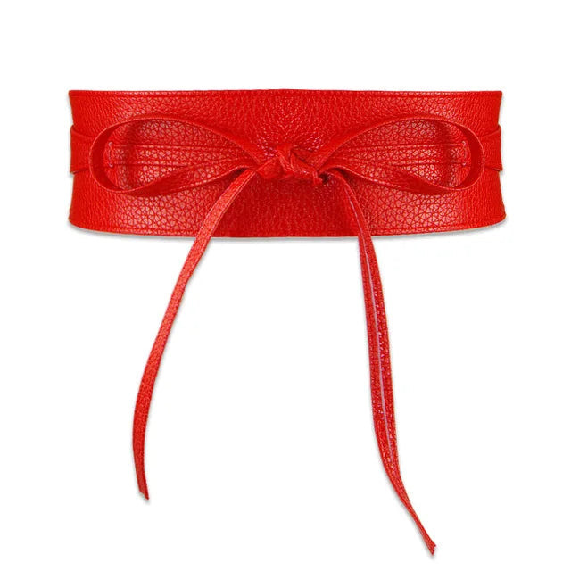 Women’s Wide Waistband Bowknot Belt | same ANTHEM - Red