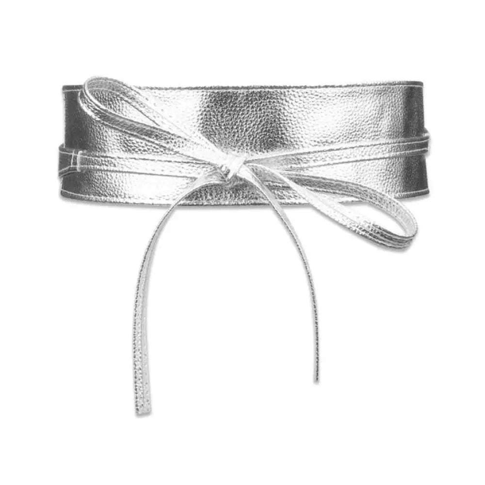 Women’s Wide Waistband Bowknot Belt | same ANTHEM - Silver