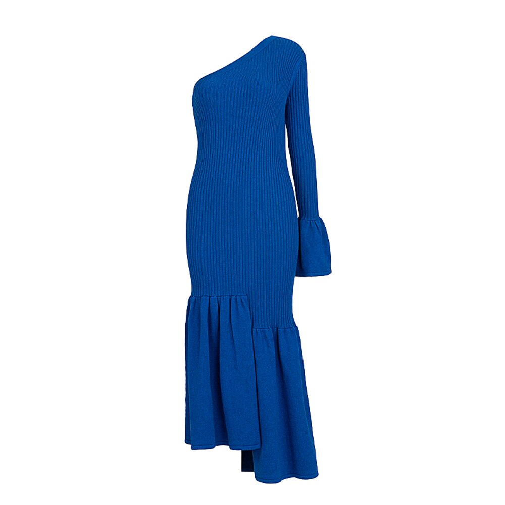 Wool Knitted Party Dress | same ANTHEM. - Blue / S