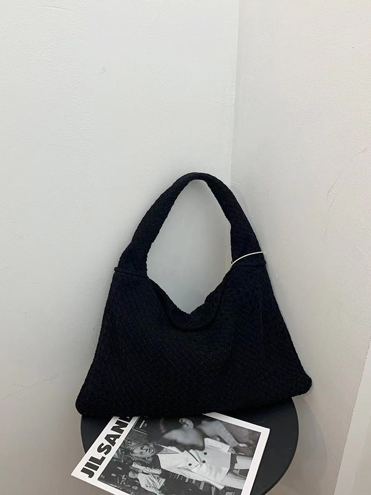 Woven Suede Tote Bag – Soulmate Streetwear Essential | same ANTHEM - black
