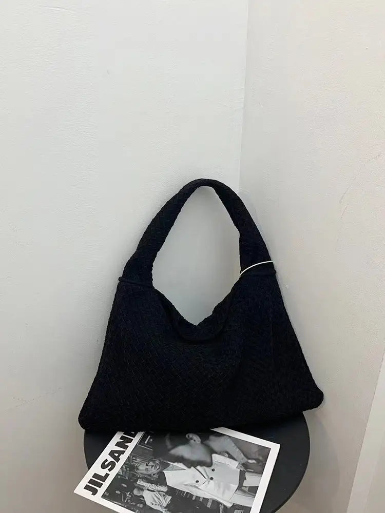 Woven Suede Tote Bag – Soulmate Streetwear Essential | same ANTHEM - black