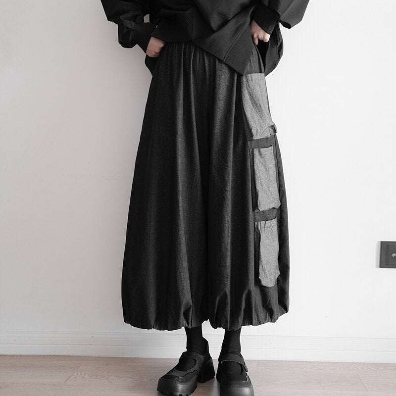 Yamamoto Black Wide-Leg Jeans – Japanese High Waist | Soulmate Streetwear | same ANTHEM. - Black / One Size