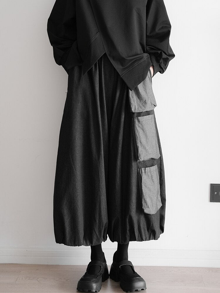 Yamamoto Black Wide-Leg Jeans – Japanese High Waist | Soulmate Streetwear | same ANTHEM. - Black / One Size