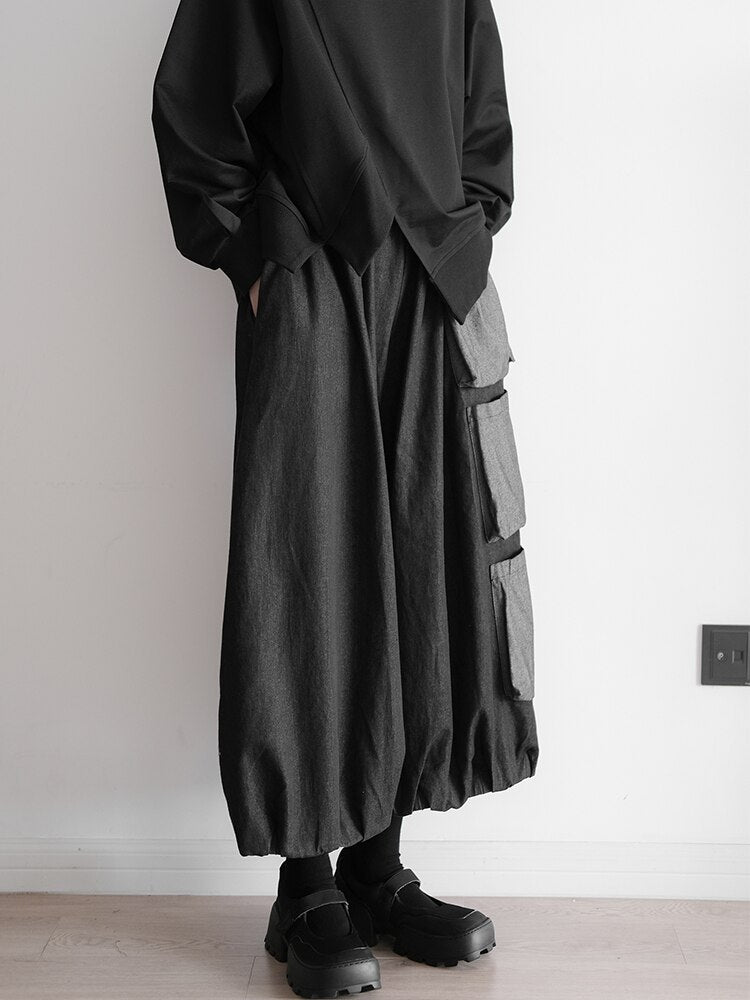 Yamamoto Black Wide-Leg Jeans – Japanese High Waist | Soulmate Streetwear | same ANTHEM. - Black / One Size