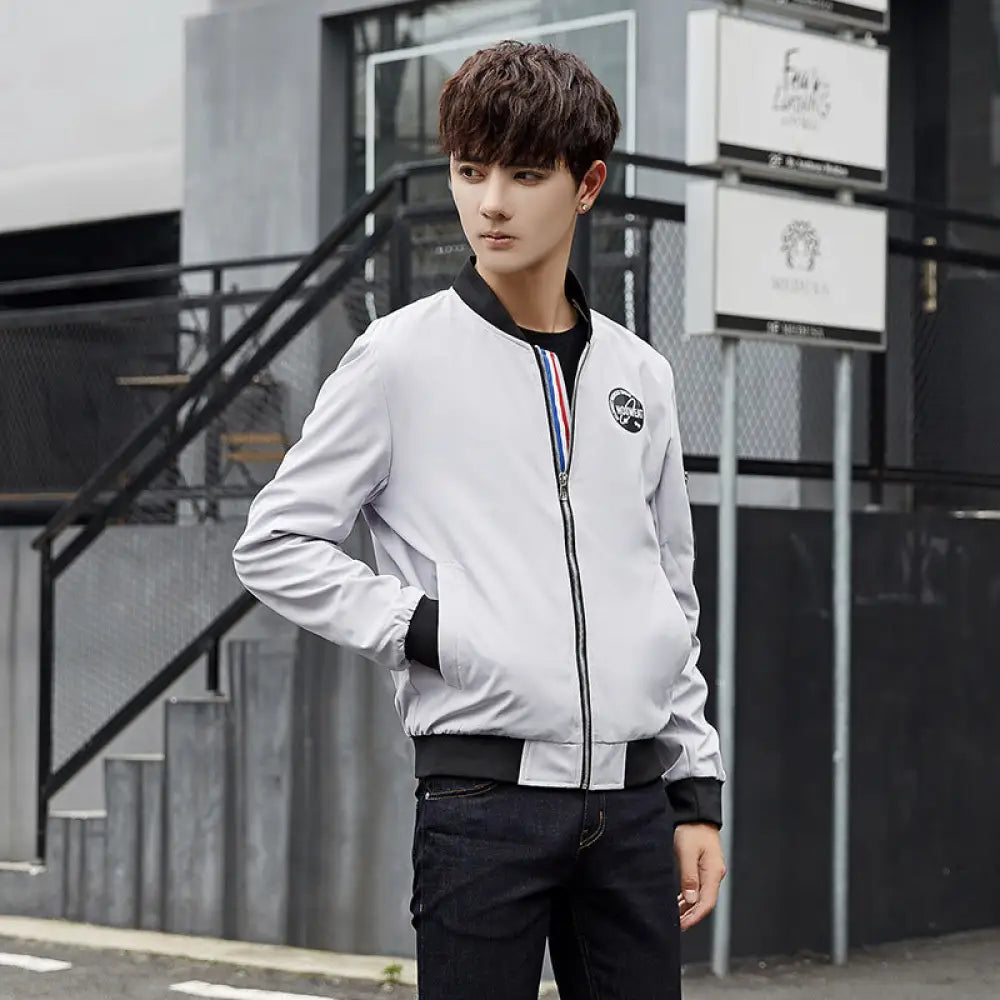 Young Classic Nylon Jacket for Men | Elegant & Casual Streetwear | same ANTHEM - White / M / Woman