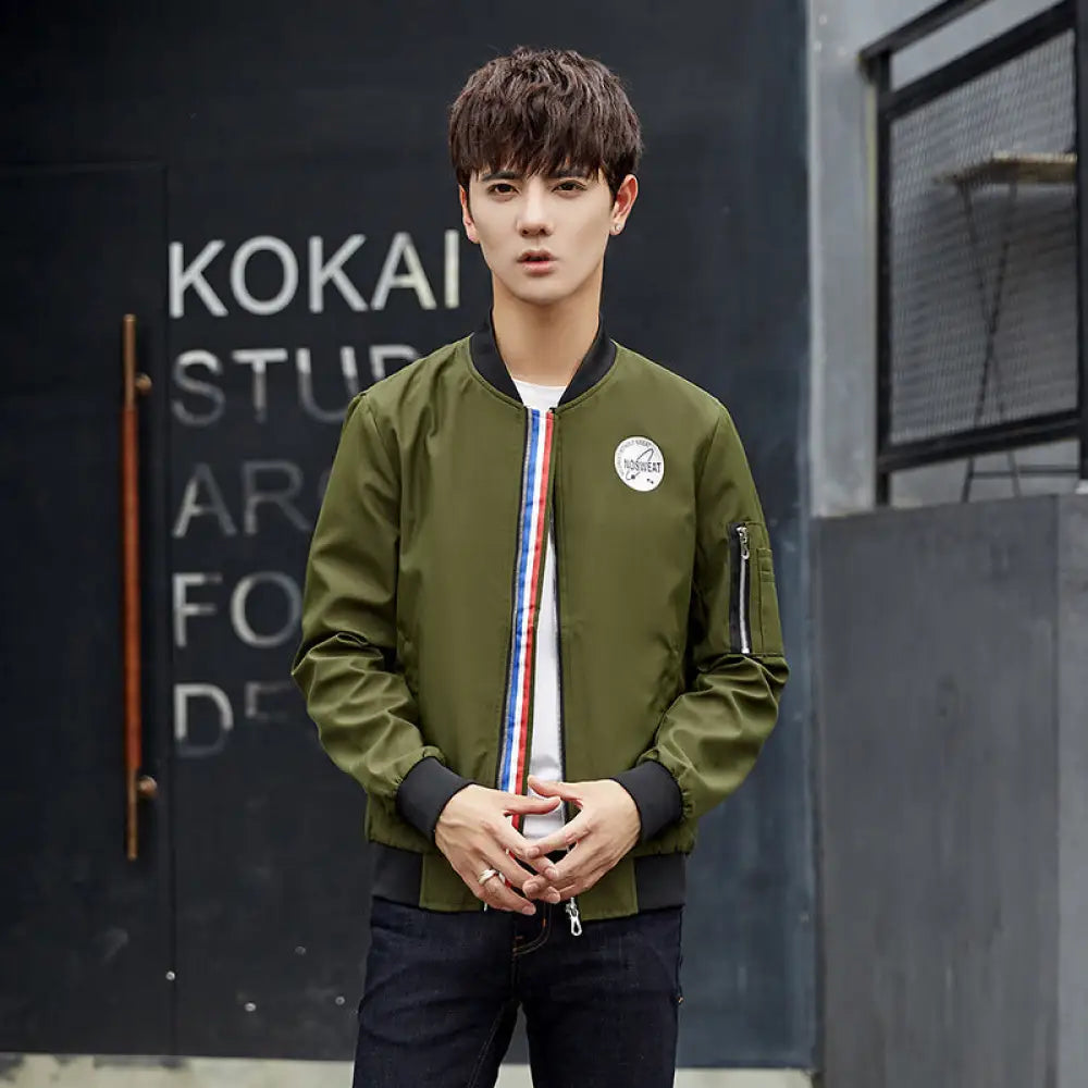 Young Classic Nylon Jacket for Men | Elegant & Casual Streetwear | same ANTHEM - Green / M / Woman