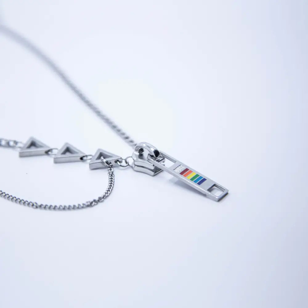 Zipper Design Couple Necklace | same ANTHEM Soulmate Jewelry & Streetwear - Silver