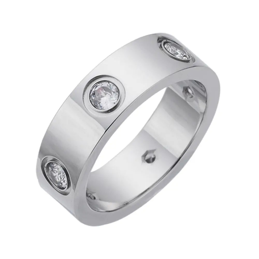 Zircon Inlaid Titanium Steel Ring – Soulmate Streetwear | same ANTHEM