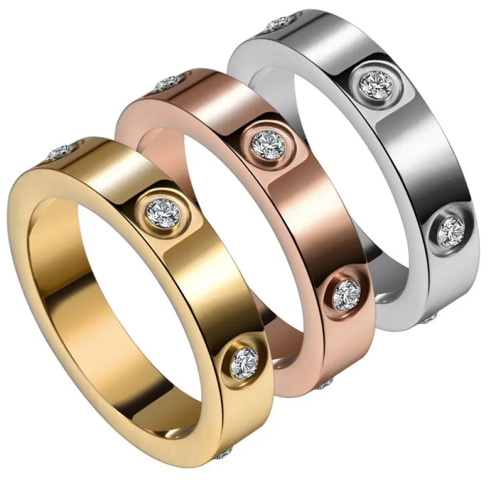 Zircon Inlaid Titanium Steel Ring – Soulmate Streetwear | same ANTHEM